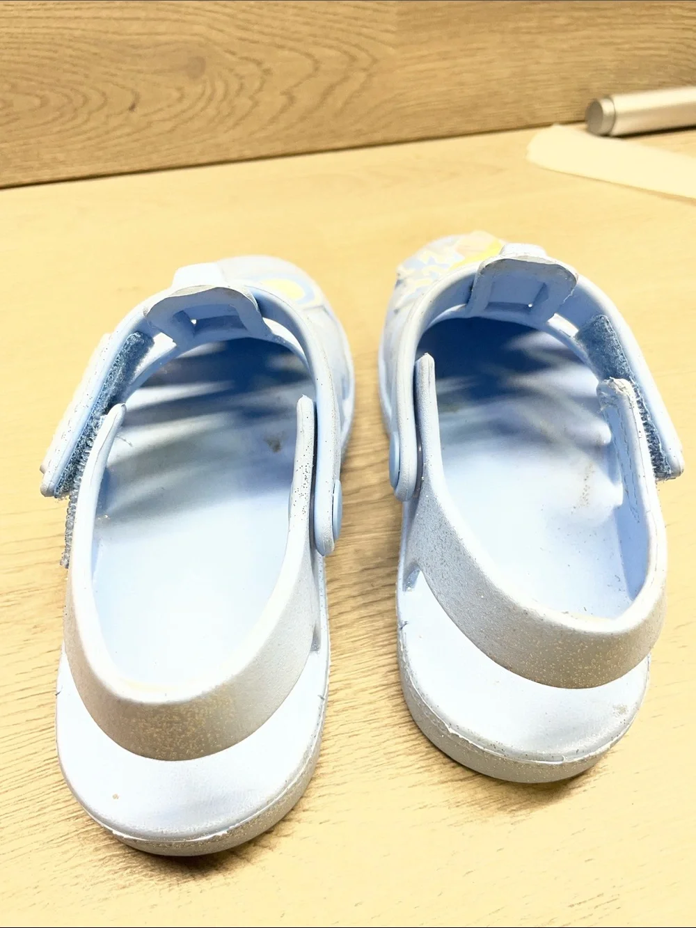 Disney Elsa Light Blue Glitter Jelly Sandals for Kids #1559